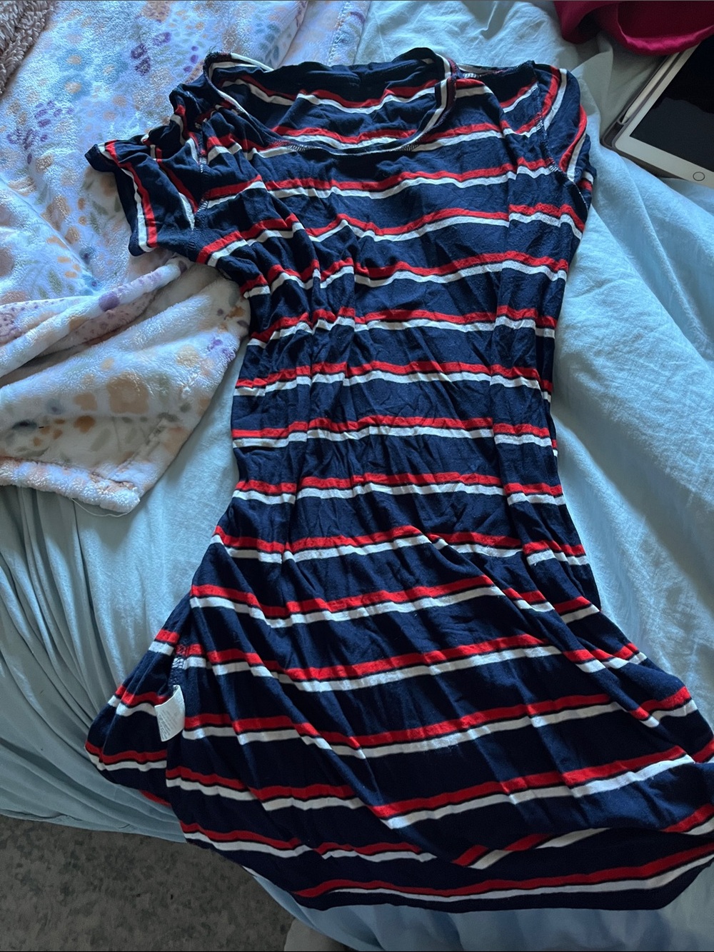 Garage Tshirt dress 2018 striped blue white and red